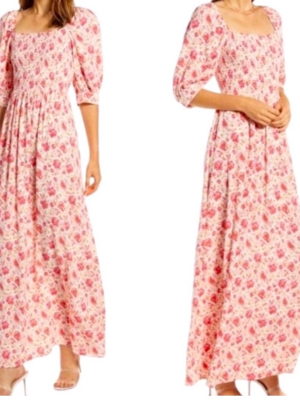 Something Navy Pink Floral Maxi Dress